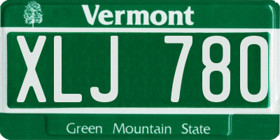 VT license plate XLJ780