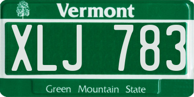 VT license plate XLJ783