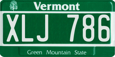VT license plate XLJ786