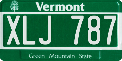 VT license plate XLJ787