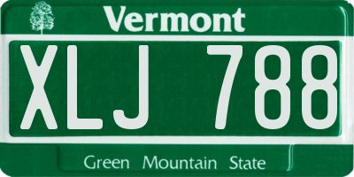 VT license plate XLJ788