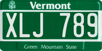 VT license plate XLJ789