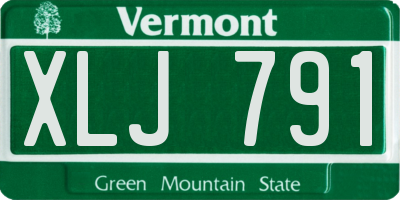 VT license plate XLJ791