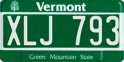 VT license plate XLJ793