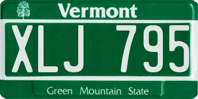 VT license plate XLJ795