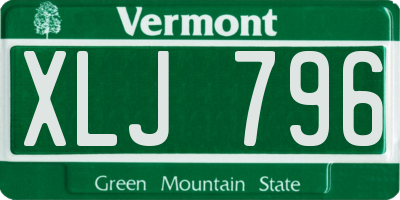VT license plate XLJ796