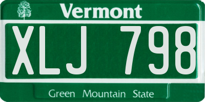 VT license plate XLJ798