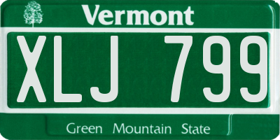 VT license plate XLJ799