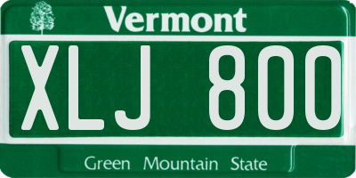 VT license plate XLJ800