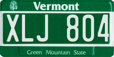 VT license plate XLJ804