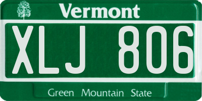 VT license plate XLJ806