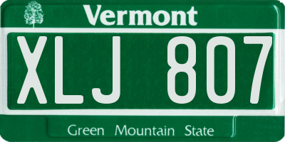 VT license plate XLJ807