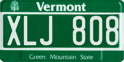 VT license plate XLJ808