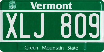 VT license plate XLJ809