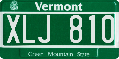 VT license plate XLJ810
