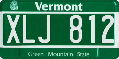VT license plate XLJ812