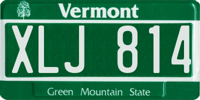 VT license plate XLJ814