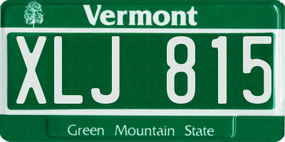 VT license plate XLJ815
