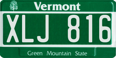 VT license plate XLJ816