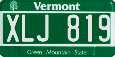 VT license plate XLJ819