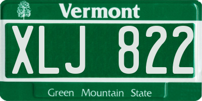VT license plate XLJ822
