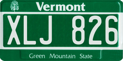 VT license plate XLJ826