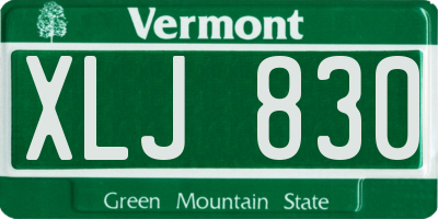 VT license plate XLJ830