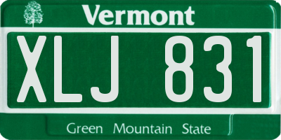VT license plate XLJ831