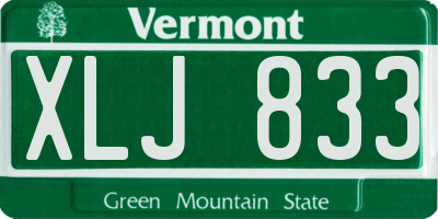 VT license plate XLJ833