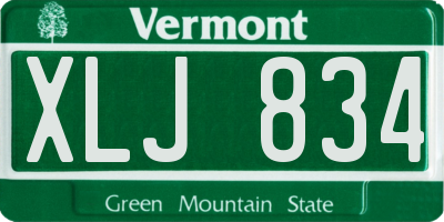 VT license plate XLJ834