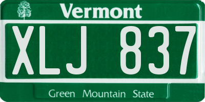 VT license plate XLJ837