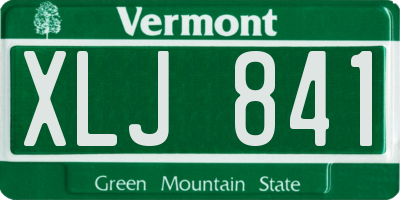 VT license plate XLJ841