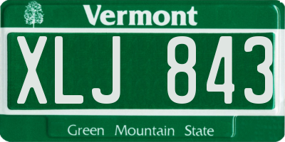 VT license plate XLJ843