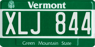 VT license plate XLJ844