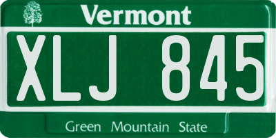 VT license plate XLJ845
