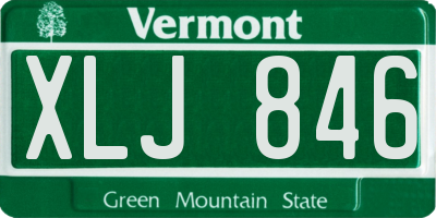 VT license plate XLJ846