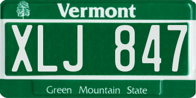 VT license plate XLJ847