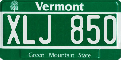 VT license plate XLJ850