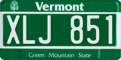 VT license plate XLJ851