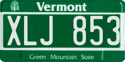 VT license plate XLJ853