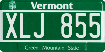 VT license plate XLJ855