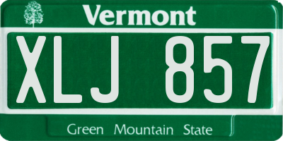 VT license plate XLJ857