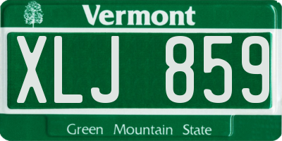 VT license plate XLJ859