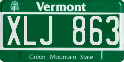 VT license plate XLJ863