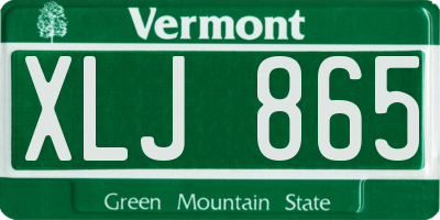 VT license plate XLJ865