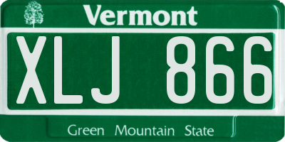 VT license plate XLJ866