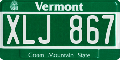 VT license plate XLJ867