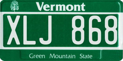 VT license plate XLJ868
