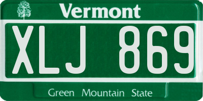 VT license plate XLJ869