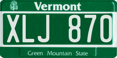VT license plate XLJ870